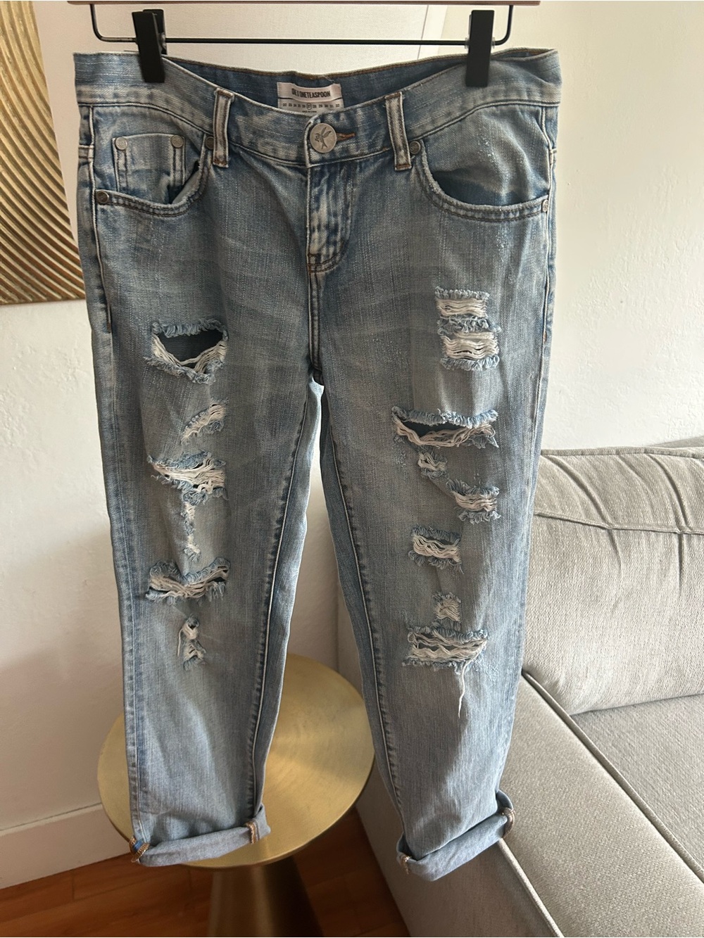 One Teaspoon Jeans Awesome Baggies in Hendrixe Distressed Size 27 Raw Hem - Picture 10 of 10